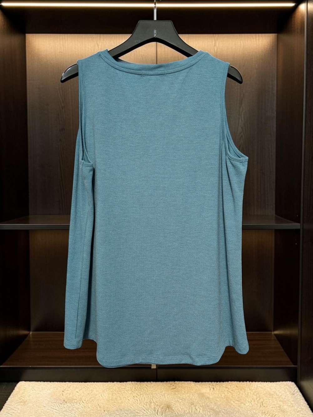Ovanviso Teal Blue V-Neck Sleeveless Knit Tank Top XL EUC